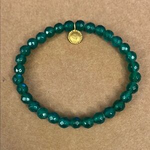 Satya Jewelry Green Beaded Bracelet with Gold Accent